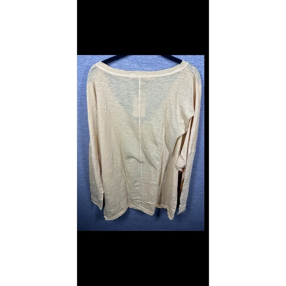NEW Free People Women's On My Mind V-Neck Long Sleeve Shirt Camel/Yellow Size M - Picture 10 of 13